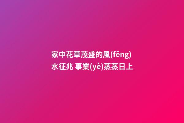 家中花草茂盛的風(fēng)水征兆 事業(yè)蒸蒸日上